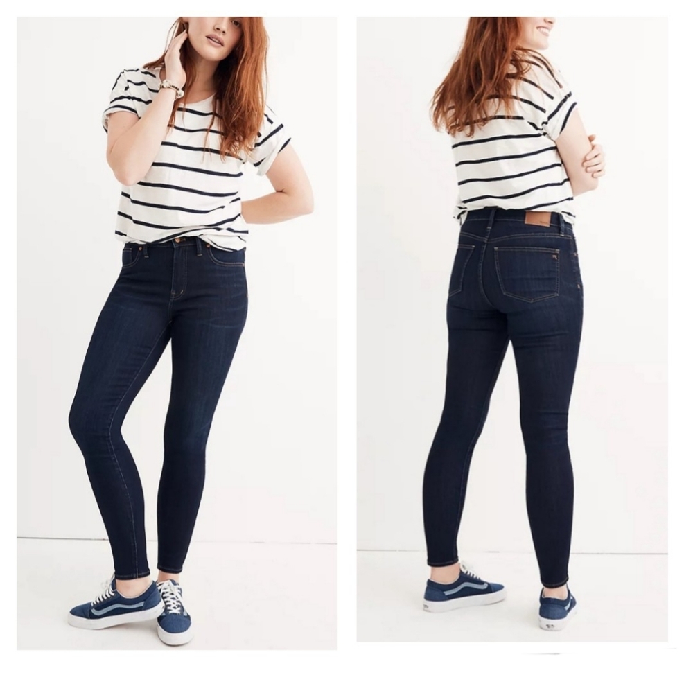 Madewell Jeans 9" High Rise Skinny Denim Jean Size 26 Dark Wash